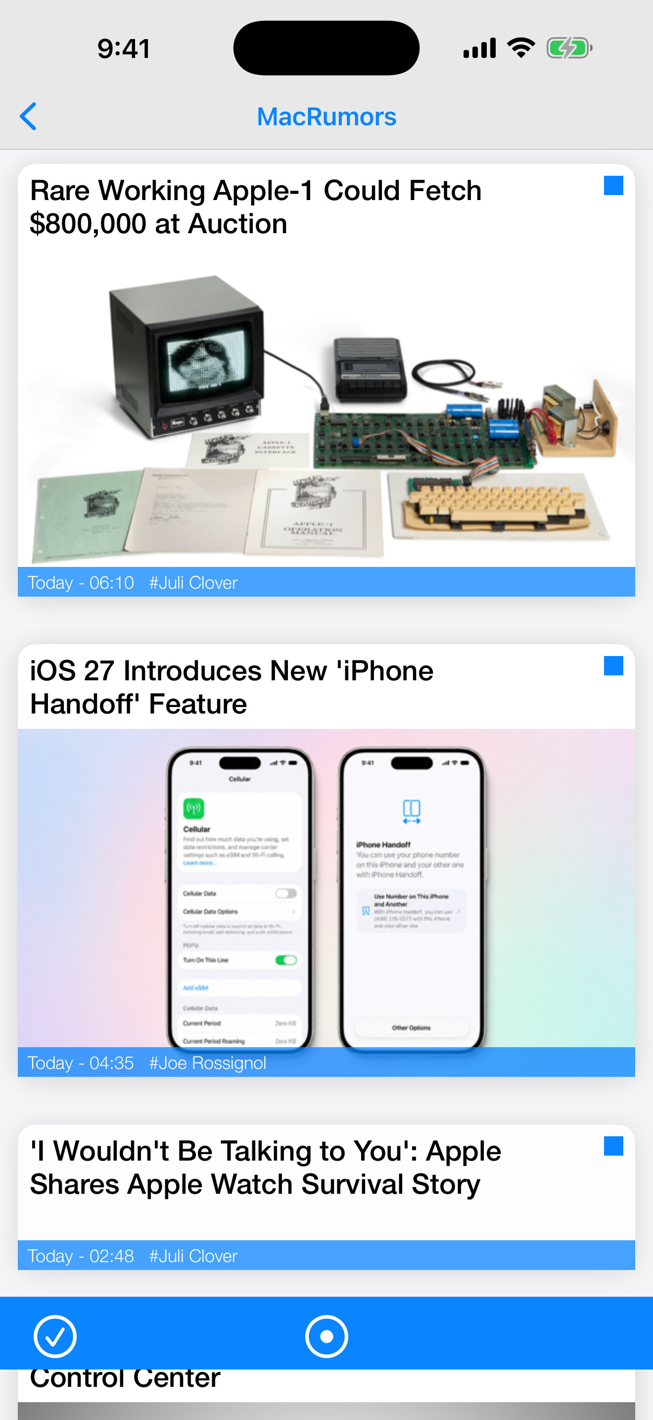 Article cards with images in Simple RSS+