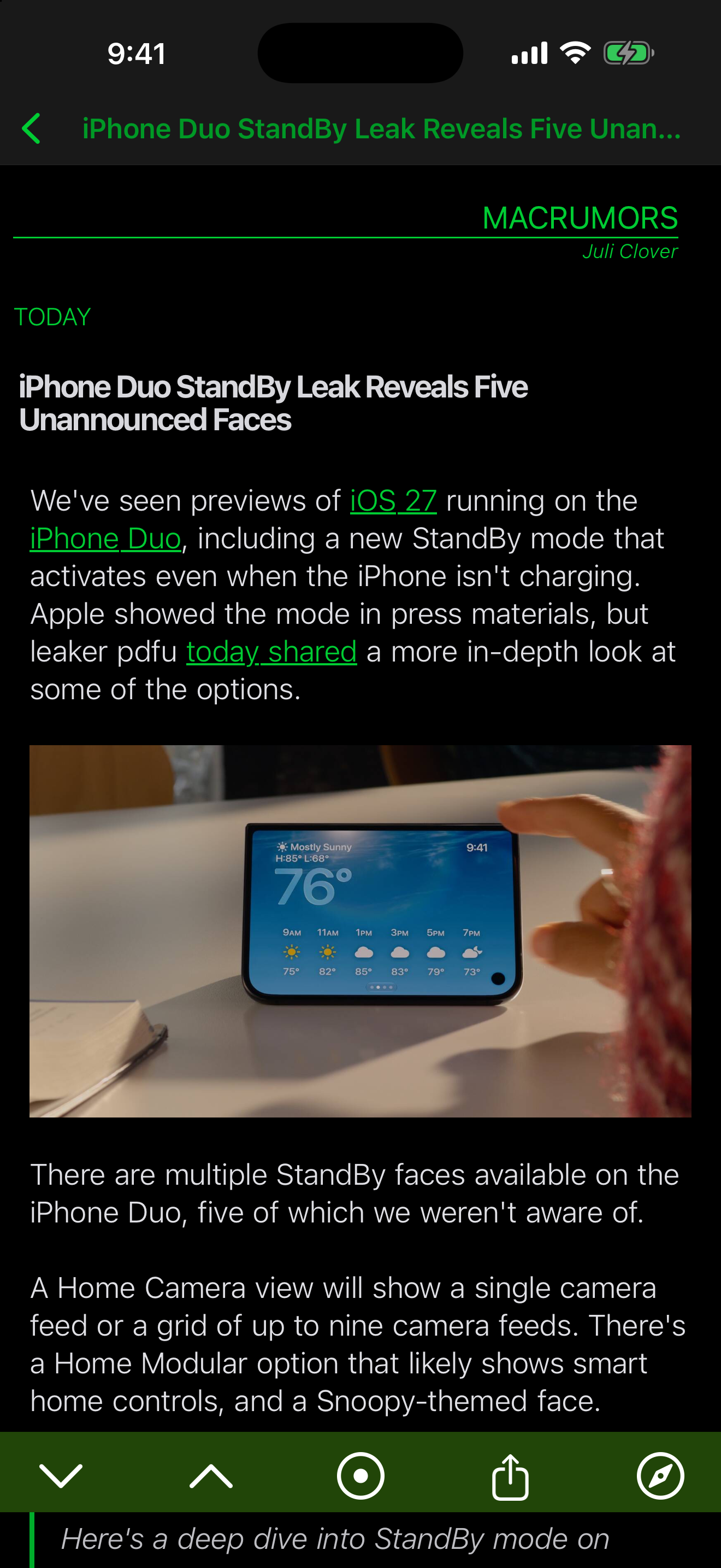 Article view in the Terminal theme