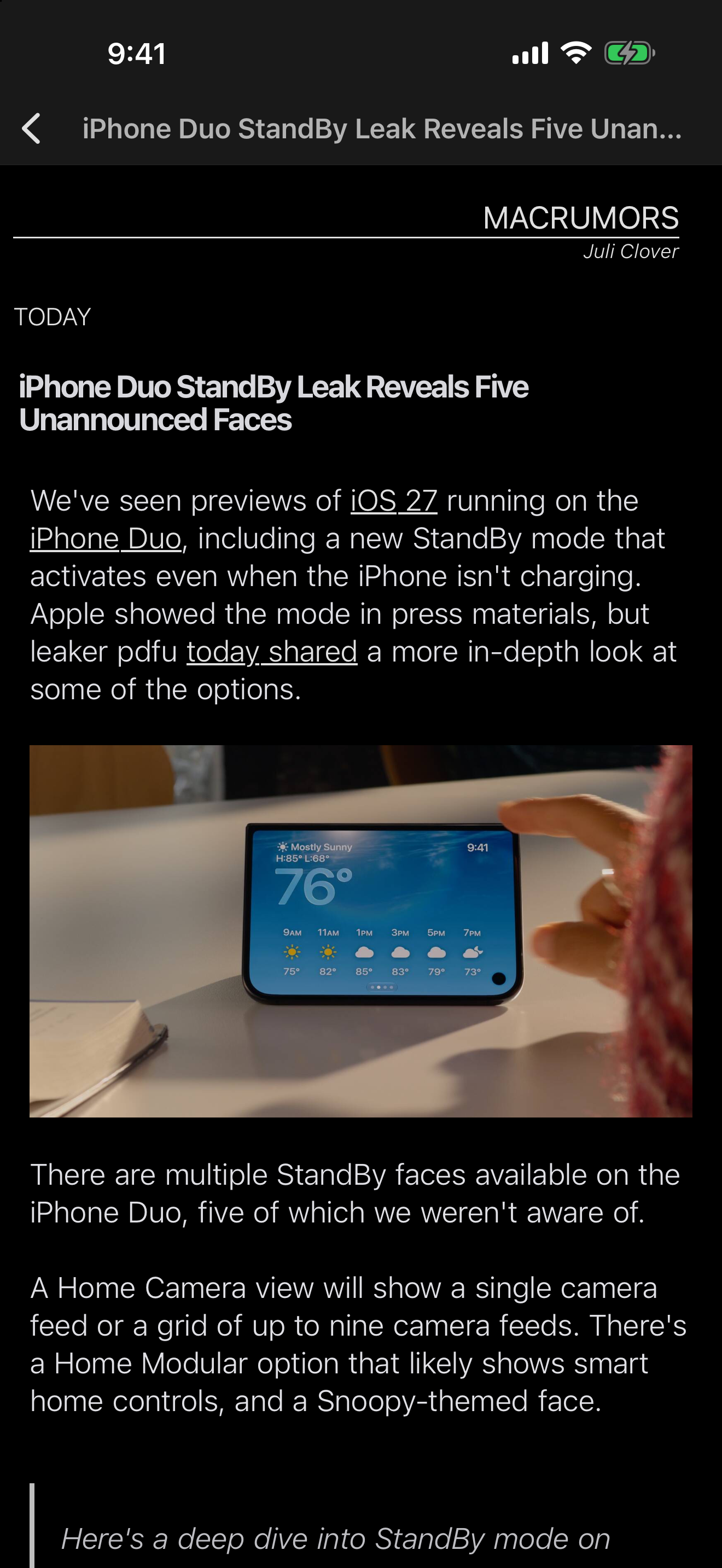Article view in the Terminal chrome theme