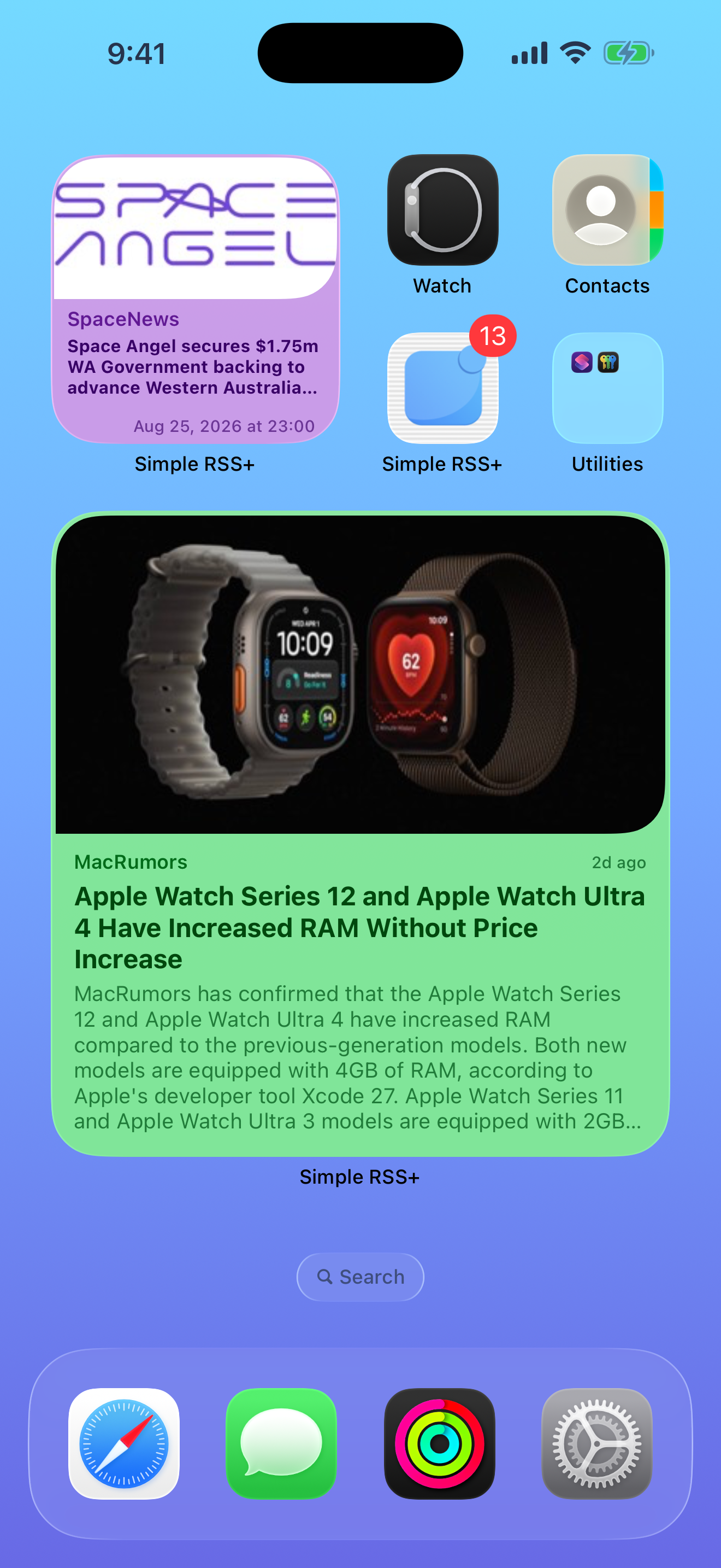 Amber RSS widget