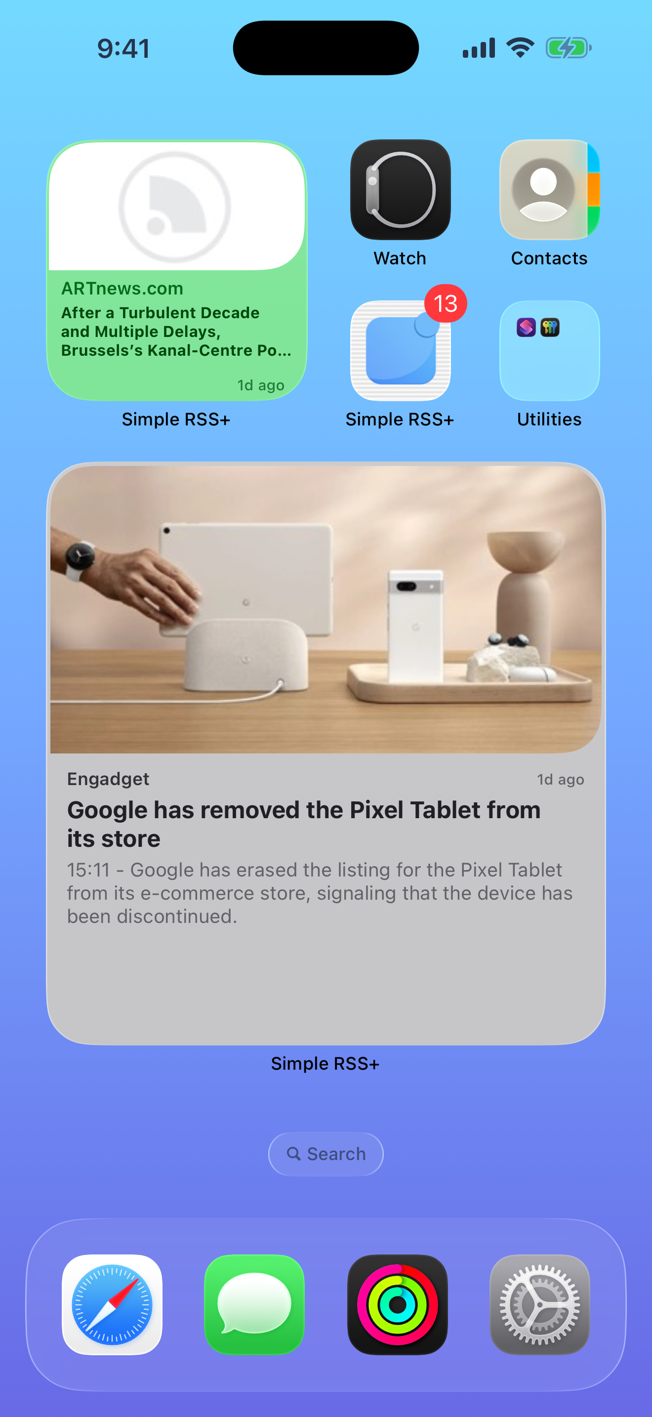 Blue RSS widget