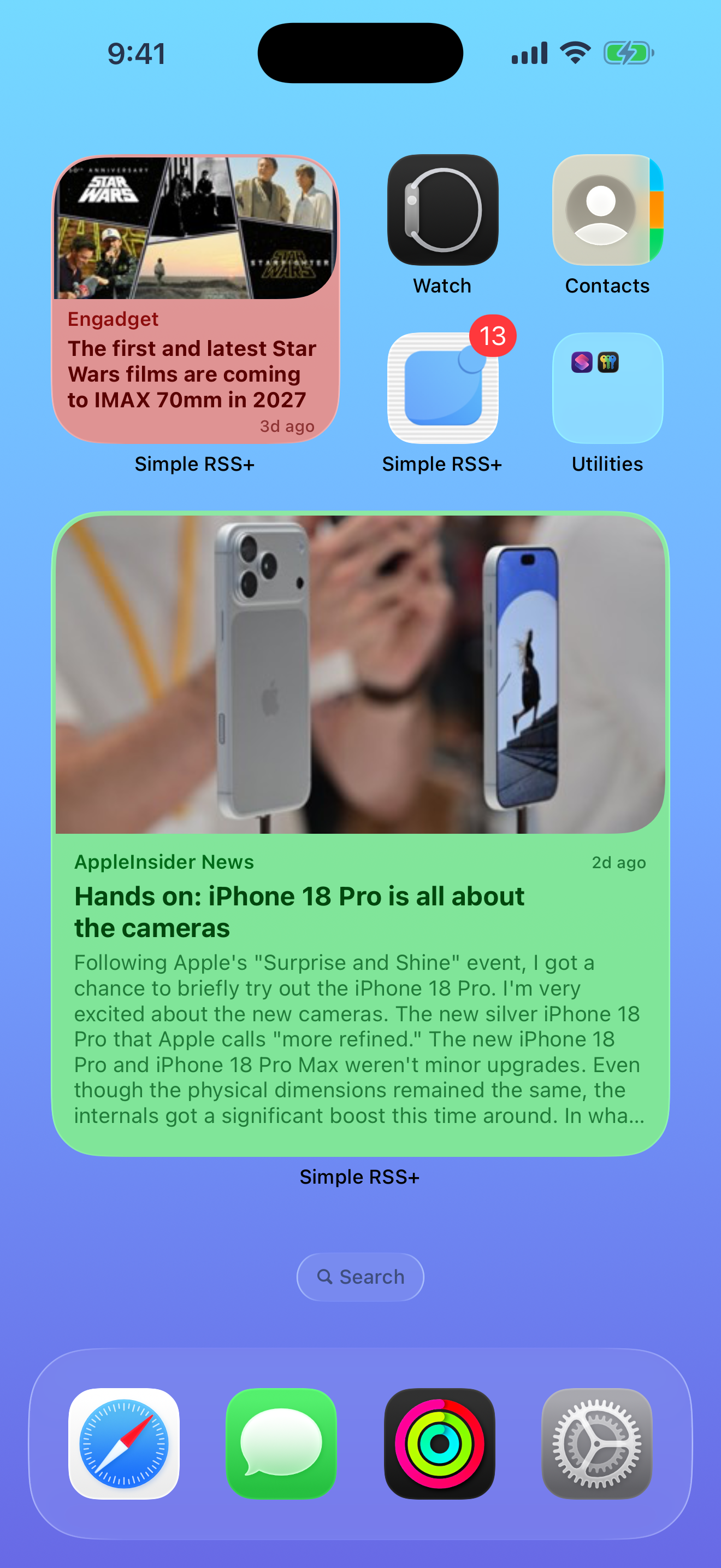 Purple RSS widget