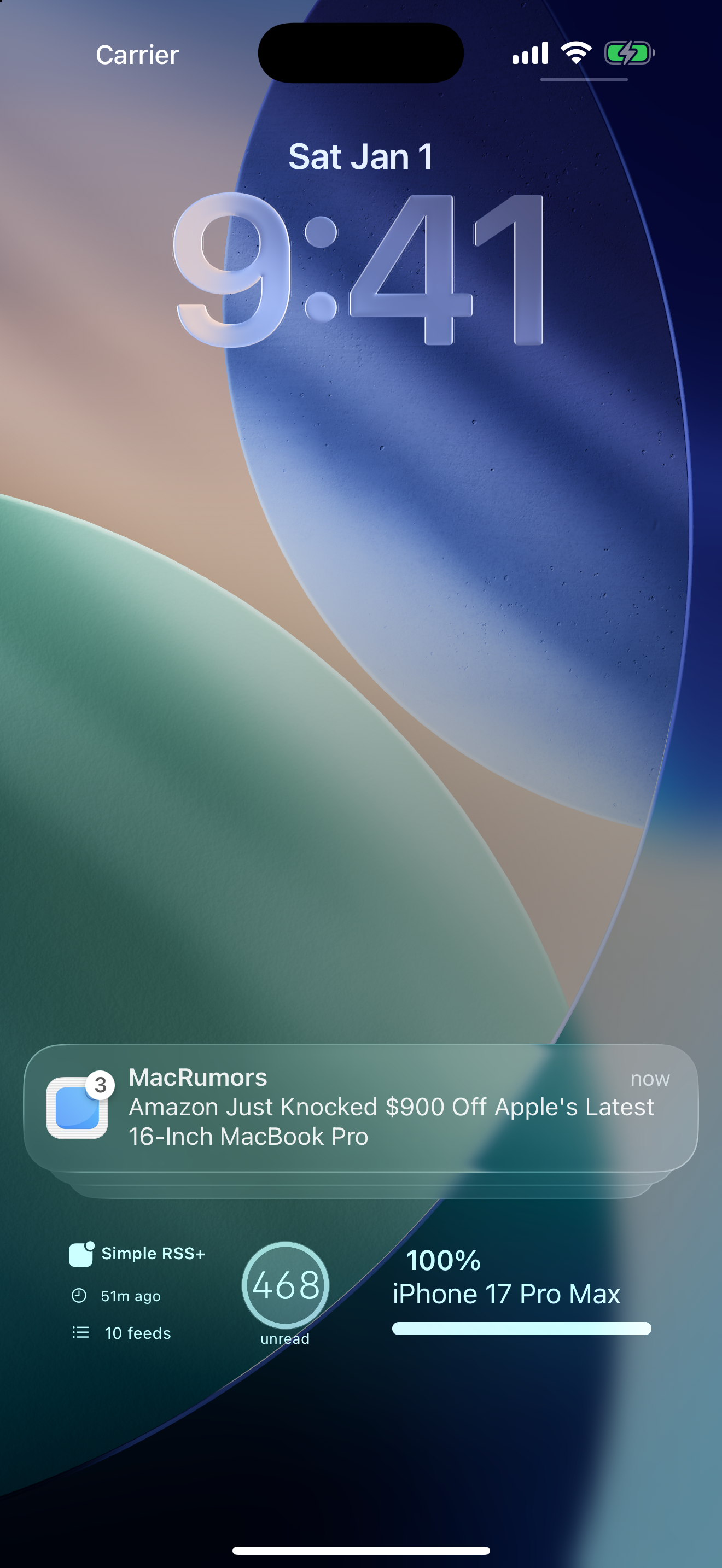 Unread count widget on the Lock Screen