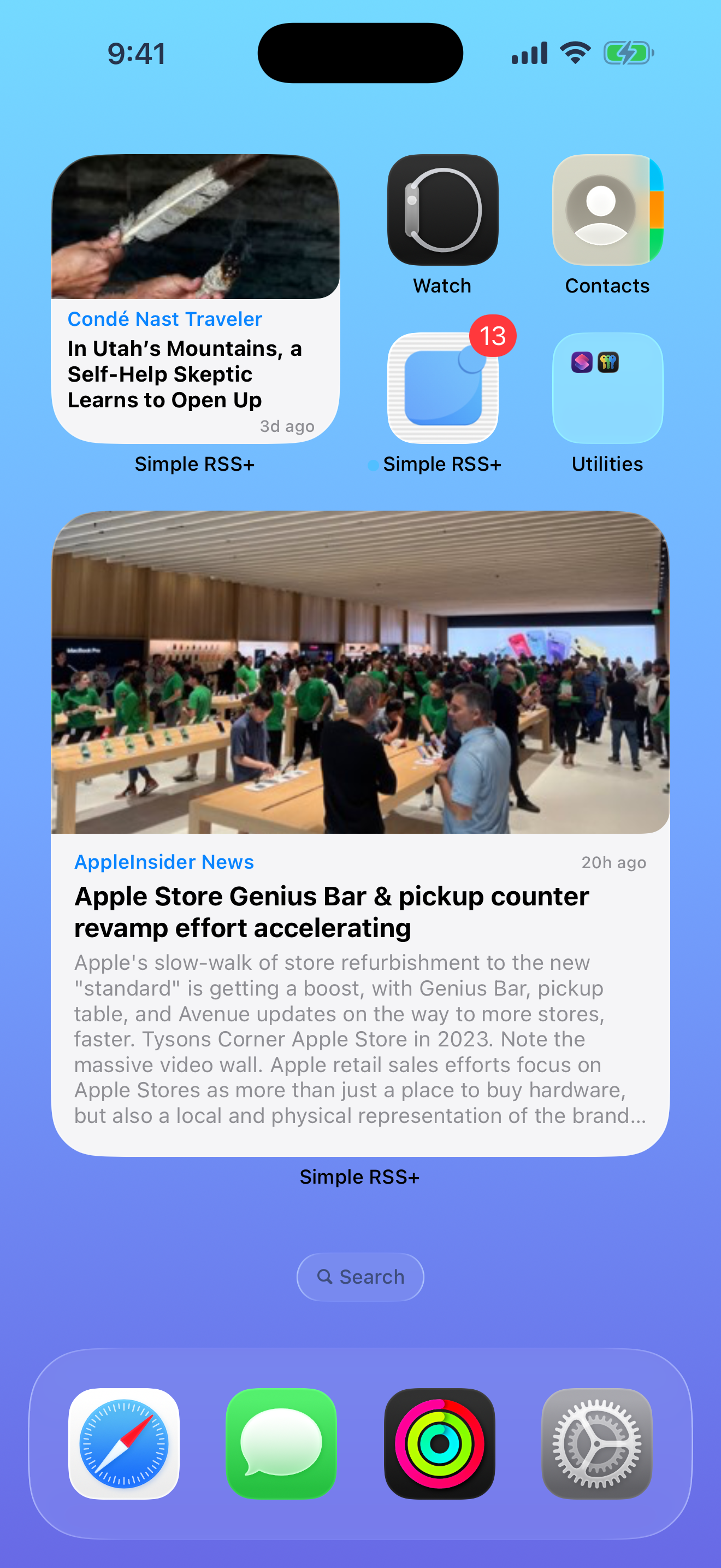 Simple RSS+ widget in Notification Center