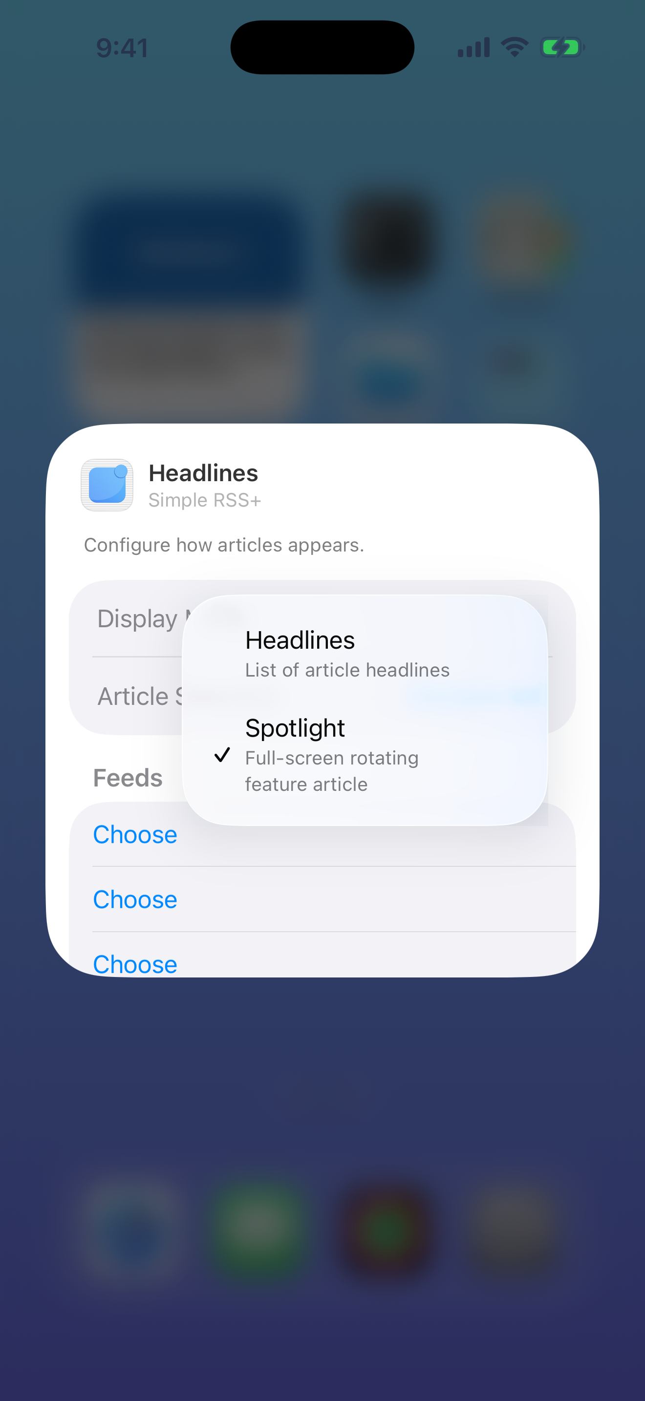 Widget background color setting